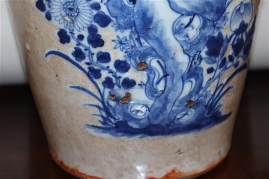 A Chinese crackle glaze blue and white vase, c.1900, Chenghua mark